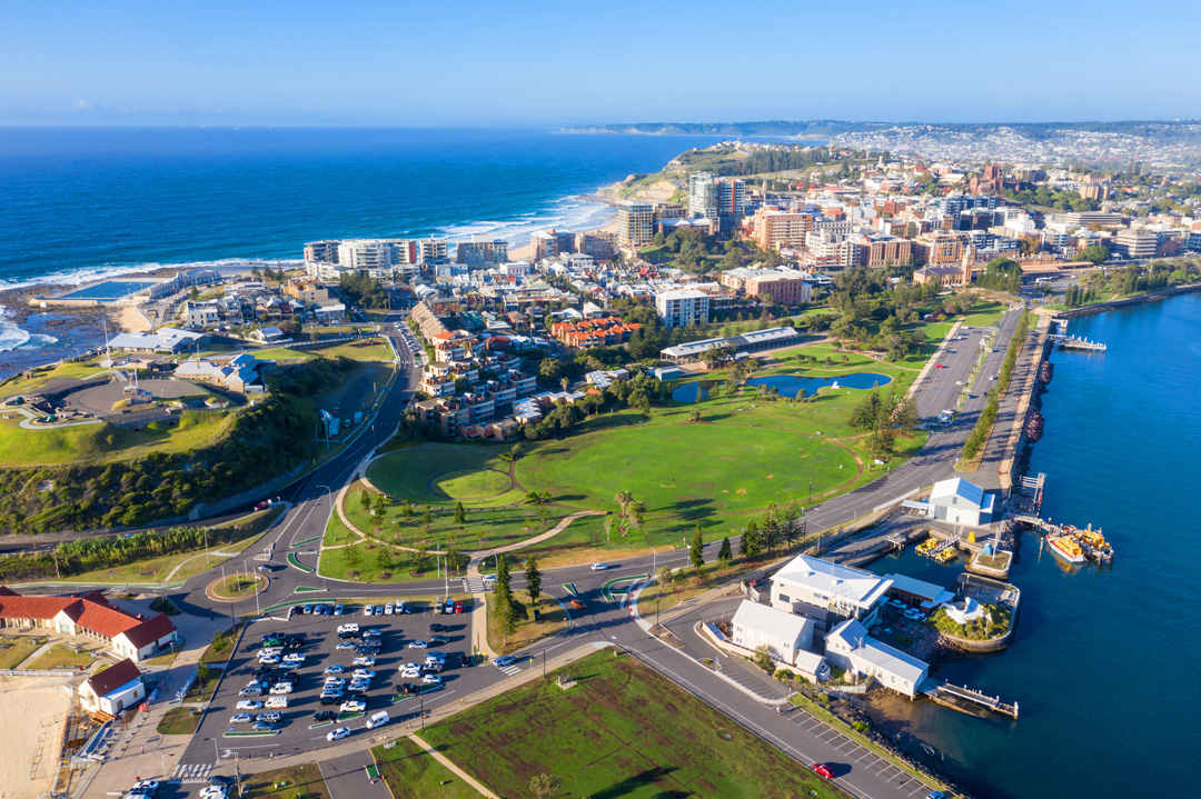Aerial view of Newcastle NSW Australia